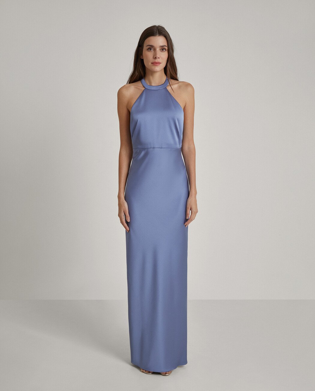 VESTIDO LARGO CUELLO HALTER