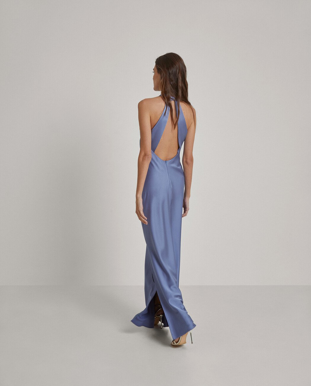 VESTIDO LARGO CUELLO HALTER