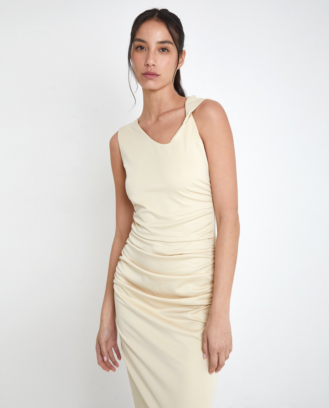 VESTIDO LARGO DRAPEADO