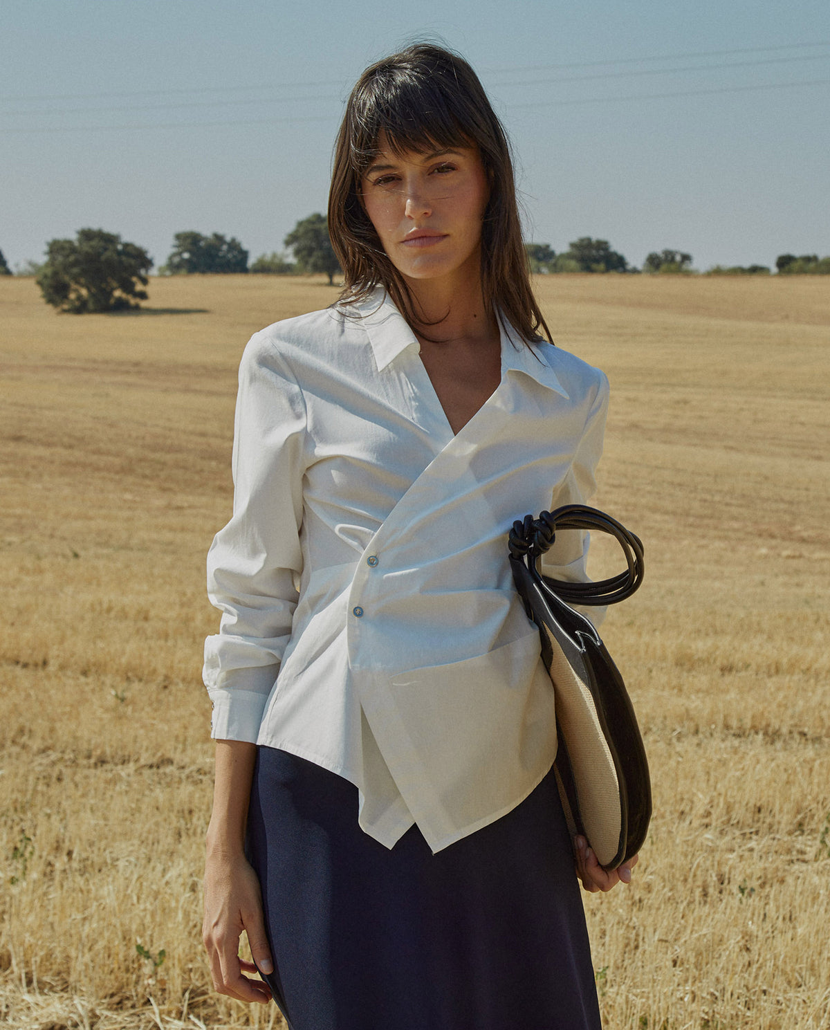 ASYMMETRIC WRAP SHIRT
