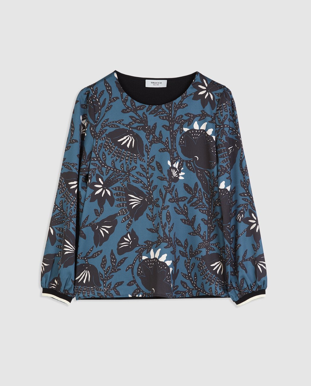 CAMISETA AZUL ESTAMPADA