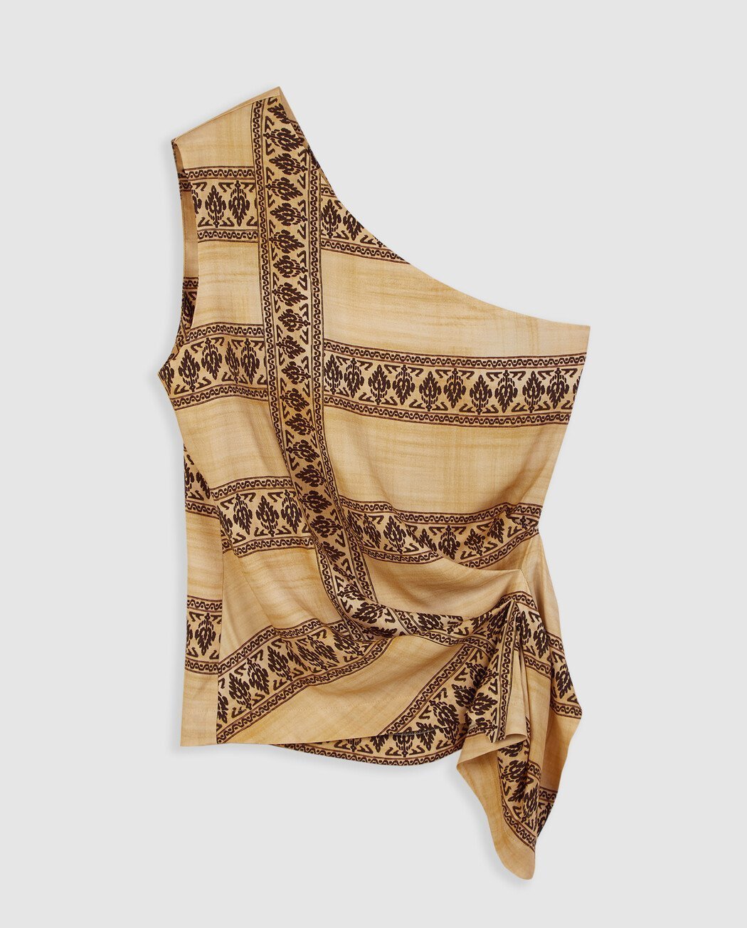 TOP ASIMÉTRICO ESTAMPADO CON CINTURÓN