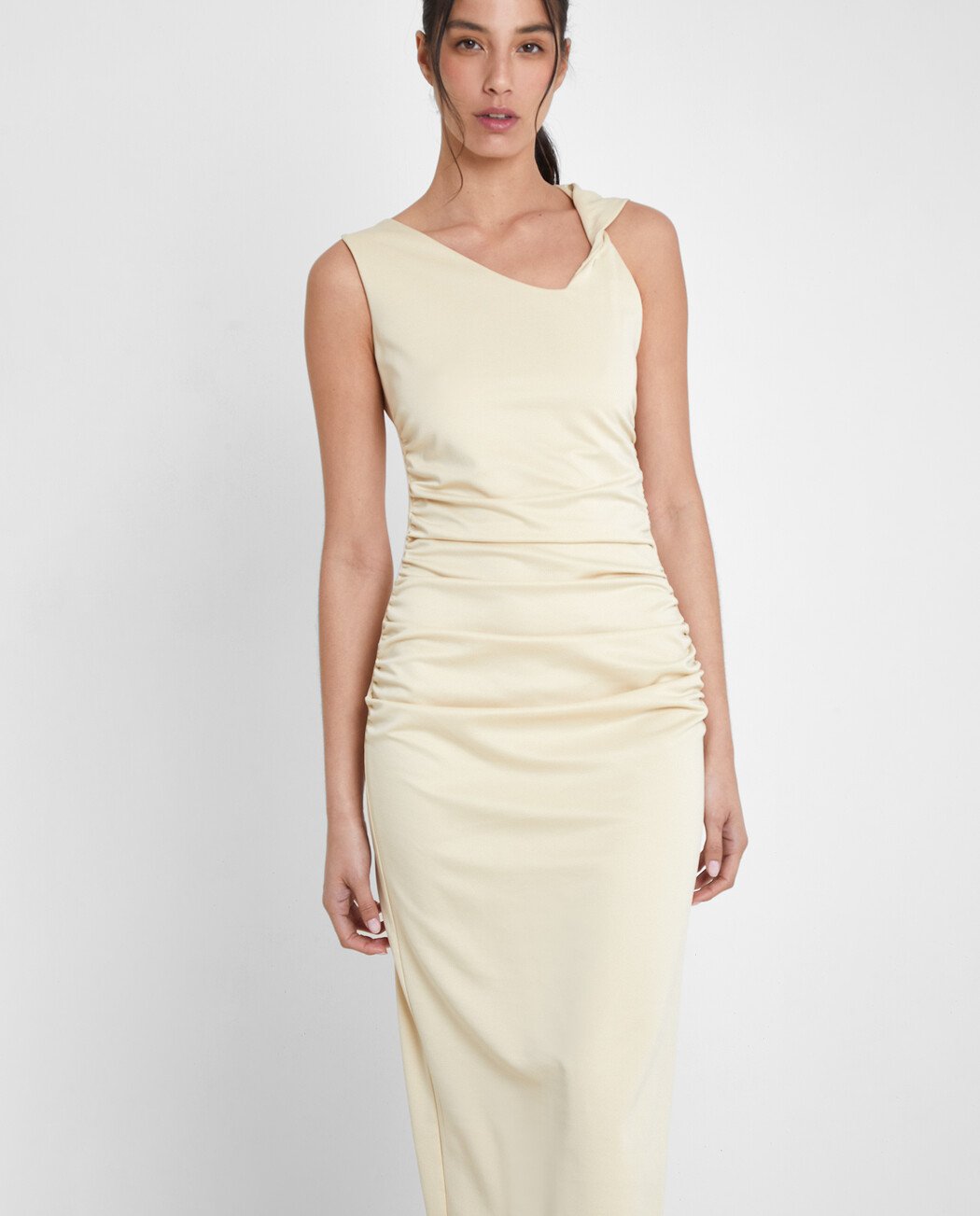 VESTIDO LARGO DRAPEADO