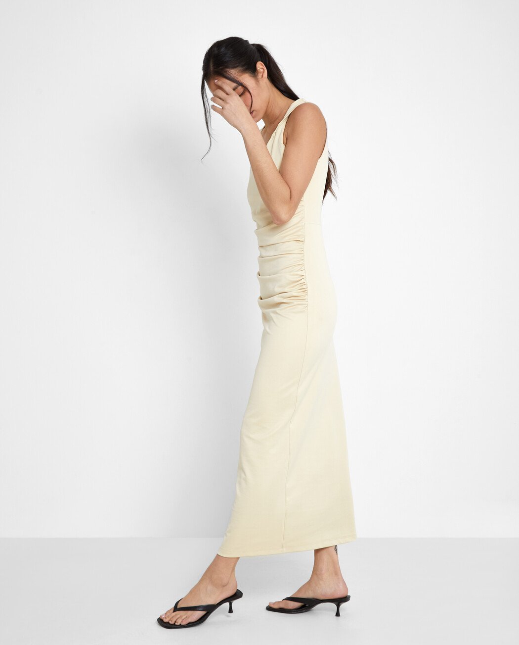 VESTIDO LARGO DRAPEADO