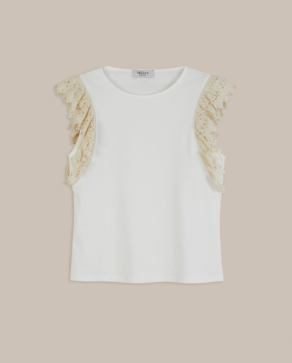 T-SHIRT WITH RUFFLED SLEEVES