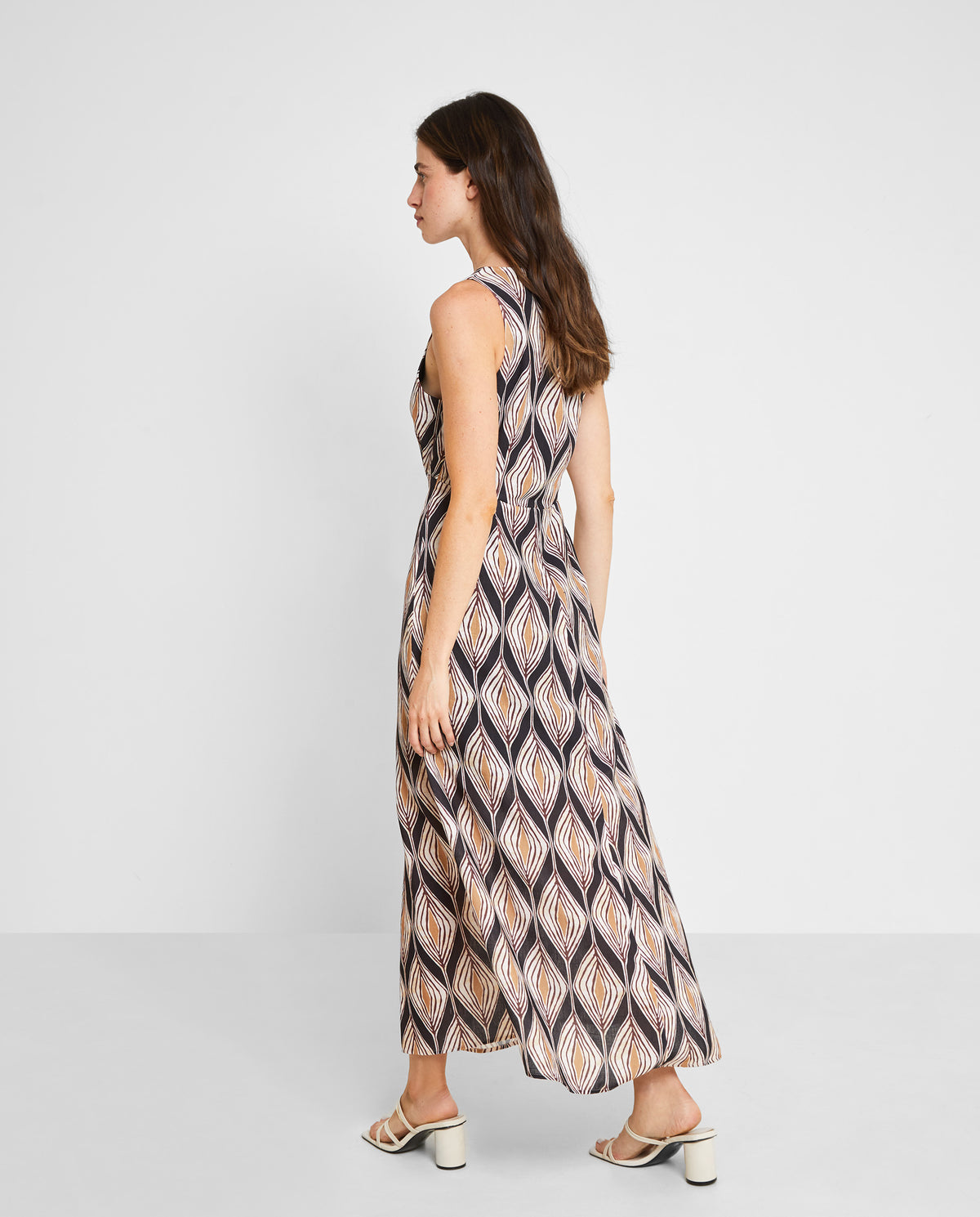 LONG ETHNIC PRINT DRESS