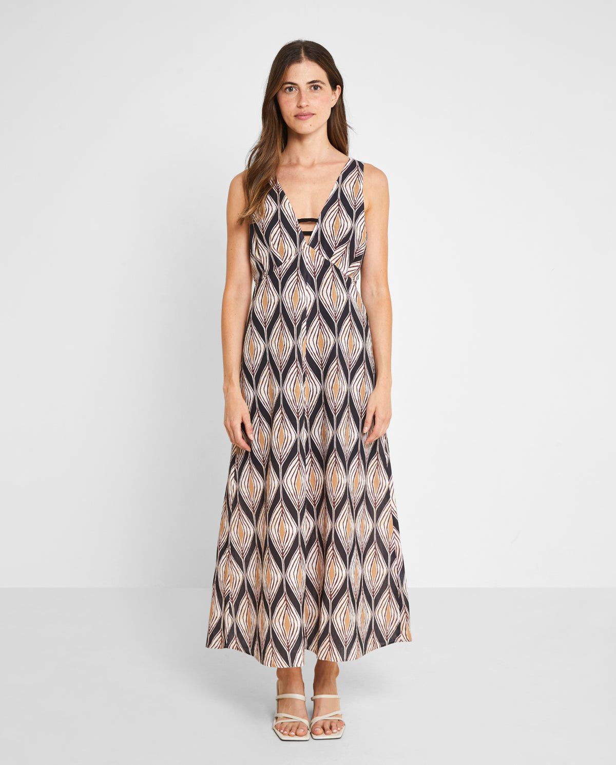 LONG ETHNIC PRINT DRESS