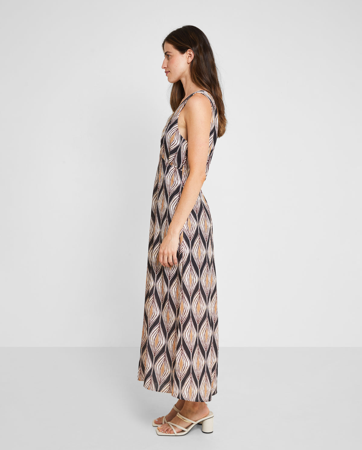 LONG ETHNIC PRINT DRESS