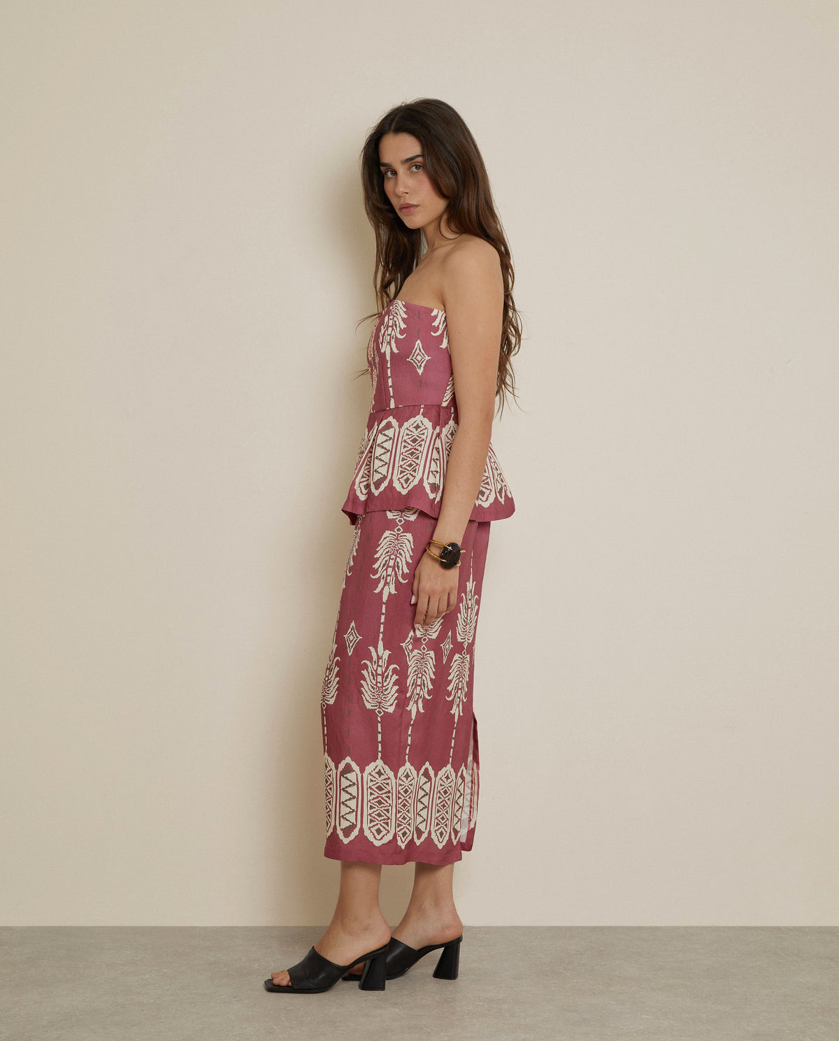 PRINTED MIDI SKIRT
