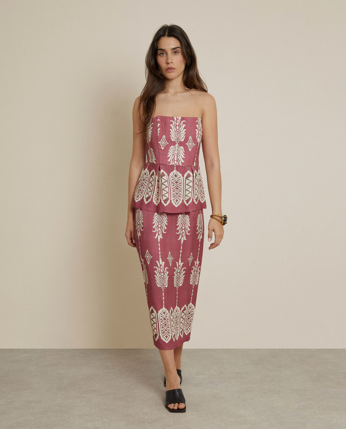 PRINTED MIDI SKIRT