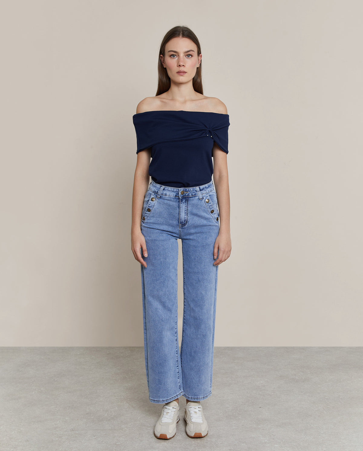 BUTTON DENIM PANTS