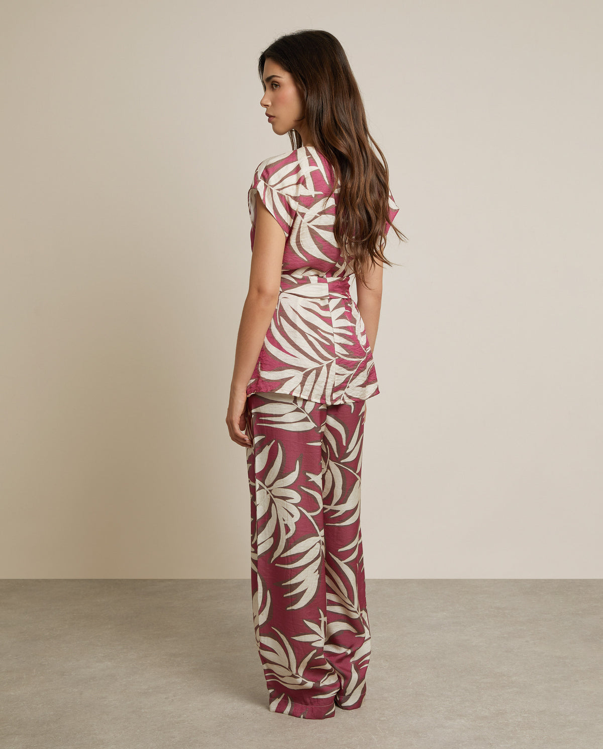 PRINTED WIDE-LEG TROUSERS