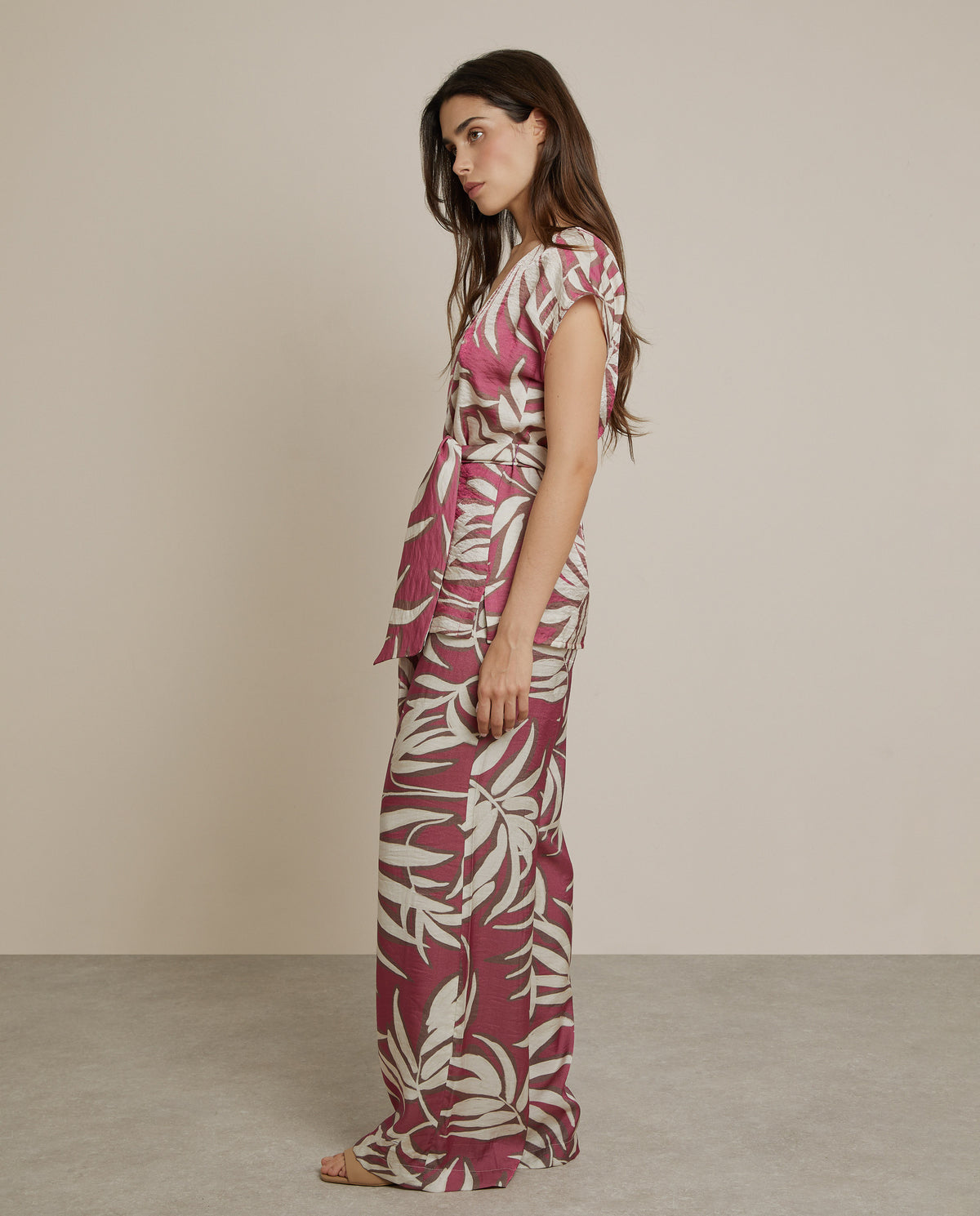 PRINTED WIDE-LEG TROUSERS