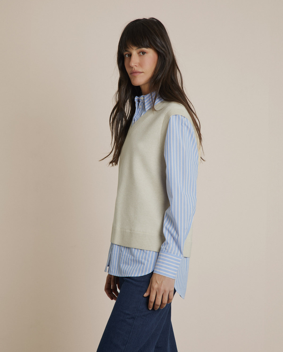 SHIRT WITH WAISTCOAT OVERLAY