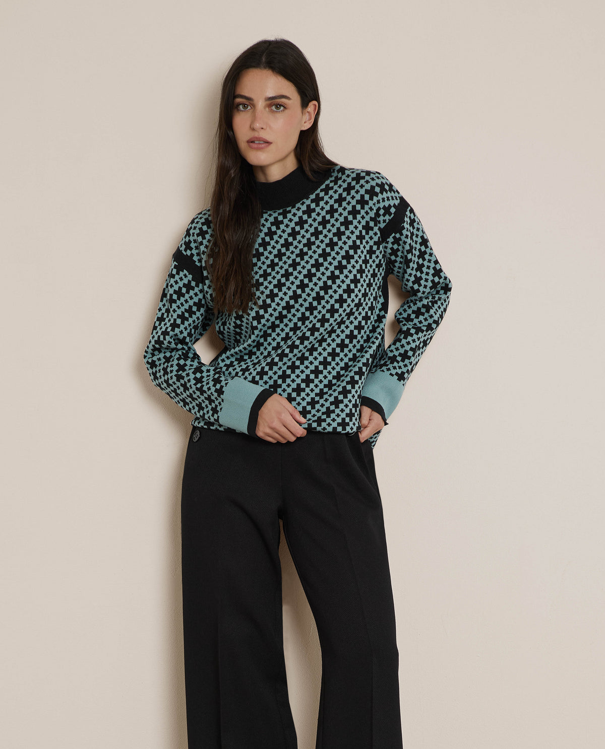 JERSEY JACQUARD GEOMÉTRICO