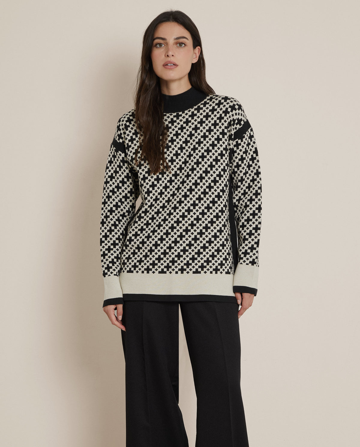 JERSEY JACQUARD GEOMÉTRICO