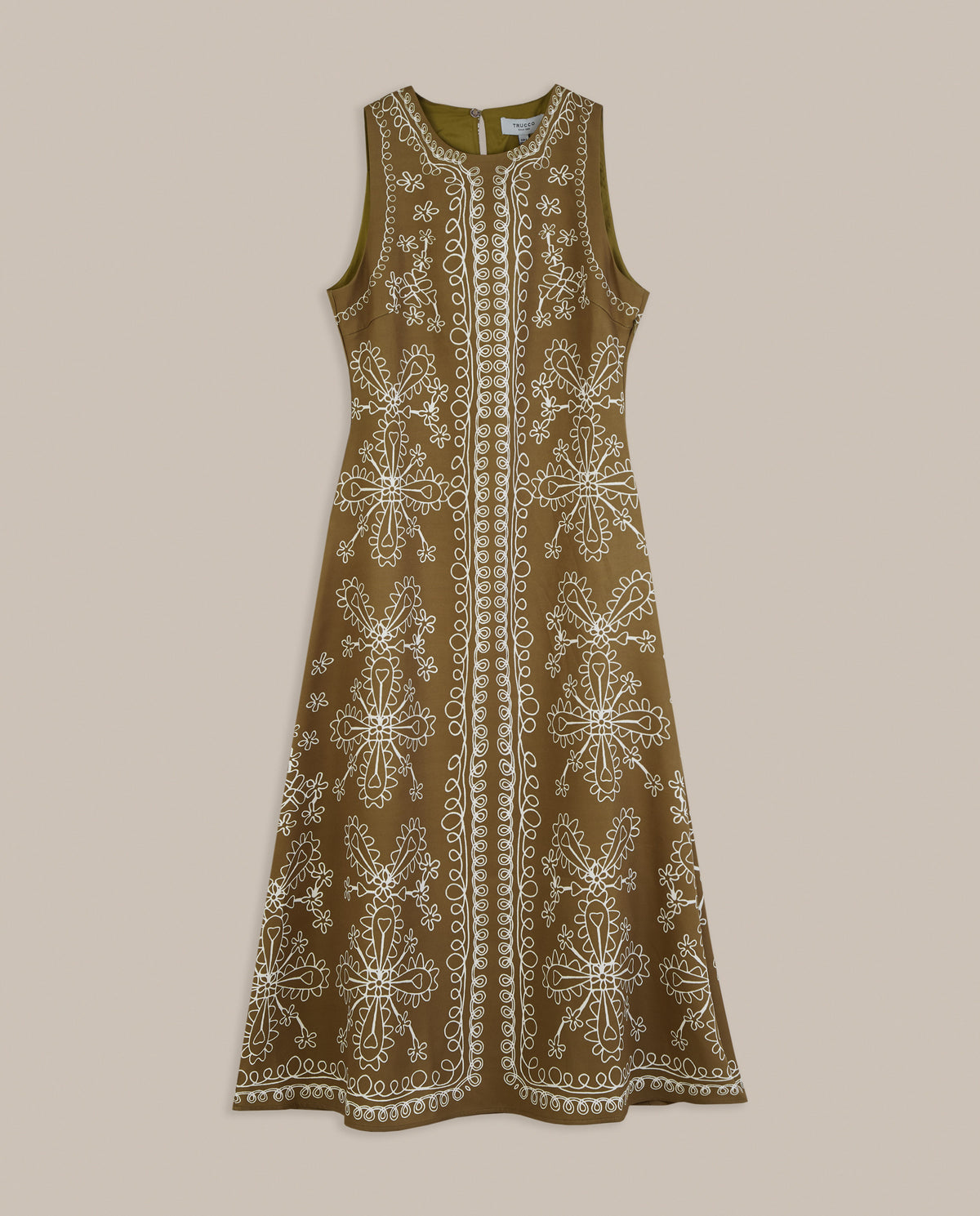 VESTIDO MIDI ESTAMPADO BORDADO