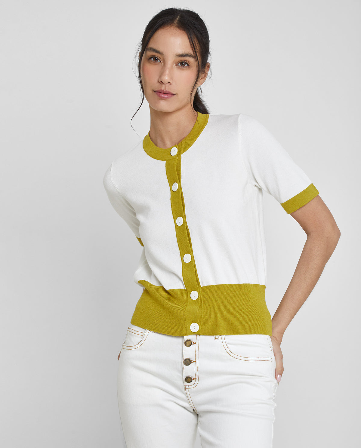 POLO-STYLE CARDIGAN