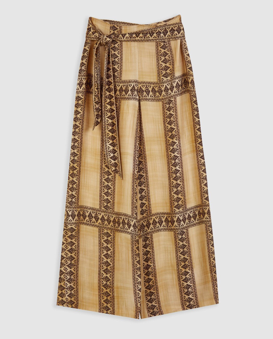 PANTALÓN PALAZZO ESTAMPADO CON CINTURÓN