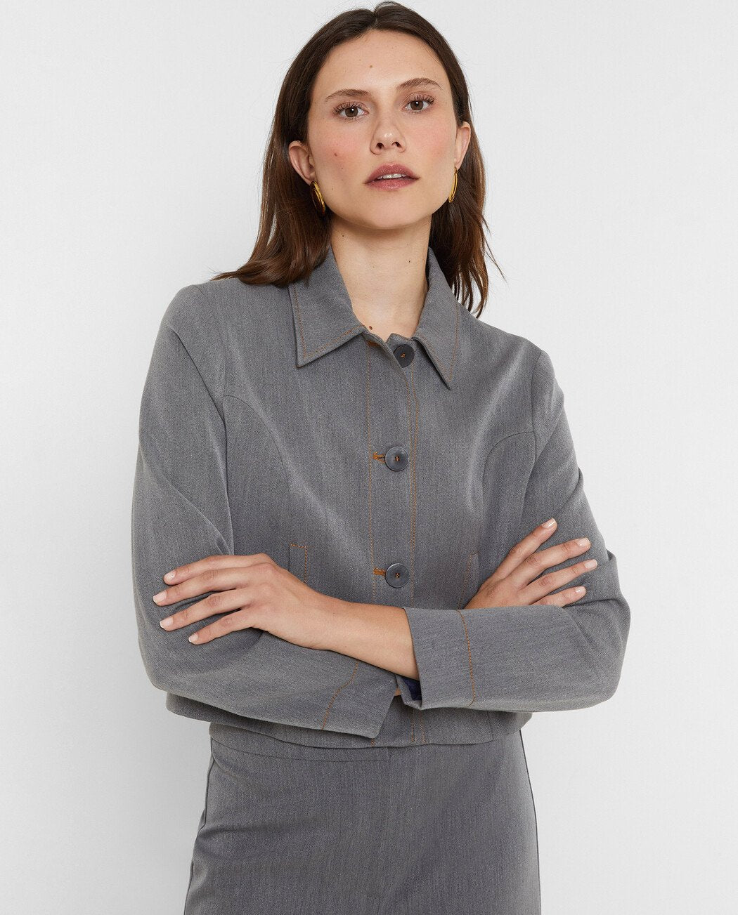 CHAQUETA CROP AJUSTADA